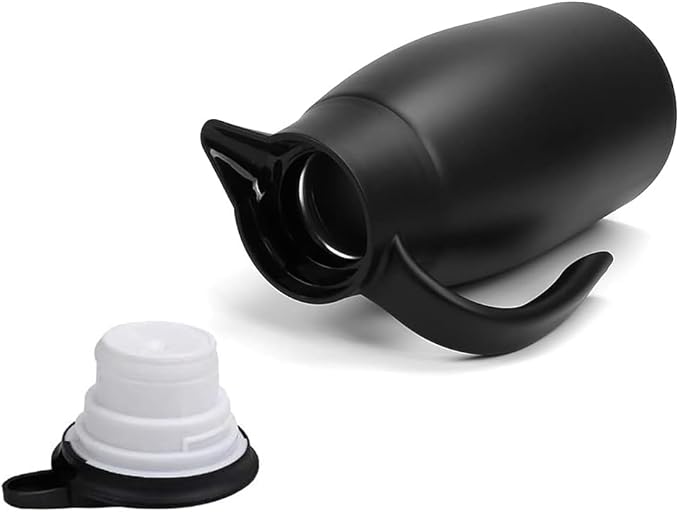 68oz Thermal Coffee Carafe, 2 Pack Airpot Insulated Coffee Urns Stainless Steel Vacuum Thermal Pot Dispenser for Coffee, Hot Water, Tea, Hot Beverage - Keep 12 Hours Hot, 24 Hours Cold (Black)