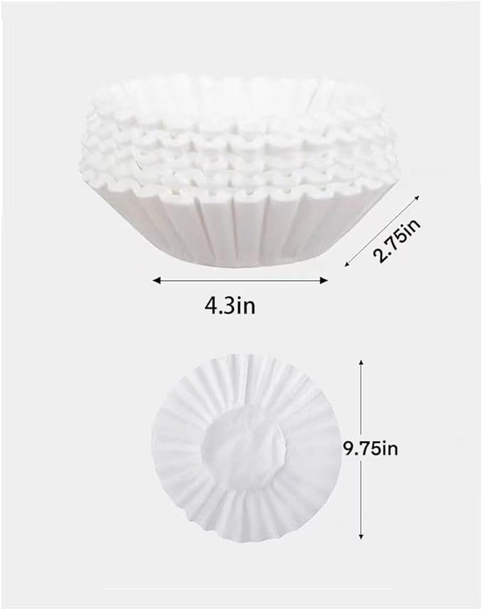 Large 12 Cup Coffee Filters, 500 Count, Commercial Basket Size 9.75 x 4.25 inches, Premium Quality, Tall Walls