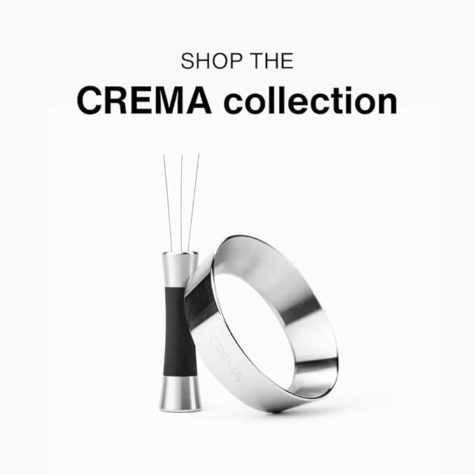 Crema Coffee Products Weiss Distribution Technique (WDT) Tool | Even Coffee Ground Distribution for Better Extraction | Stainless Steel with Silicone Grip | Includes 6 Pins & Storage Vault | White