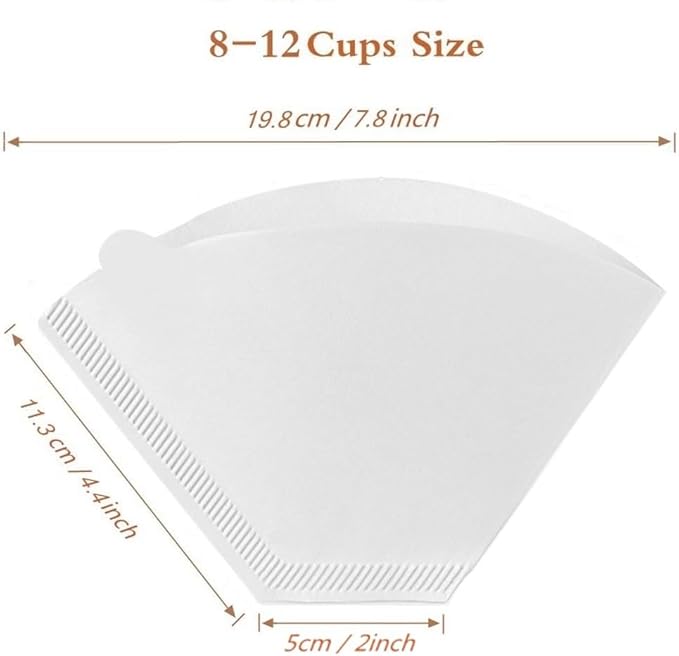 #4 White Paper Filters, Coffee Filter #4 Cone Paper Filters 8-12 Cups, Disposable for Pour Over and Drip Coffee Maker (White, #4 U-shaped 100 Count)
