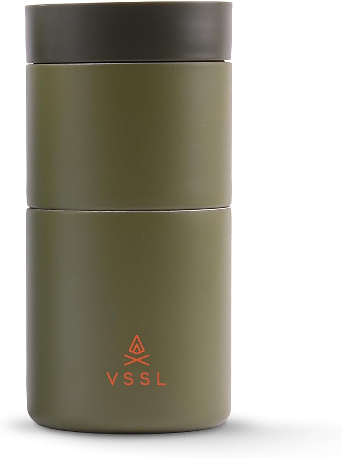 VSSL Nest Pour Over Coffee Set, Transportable and Compact Pour Over Set with 10 oz Double Walled Mug, Sahara