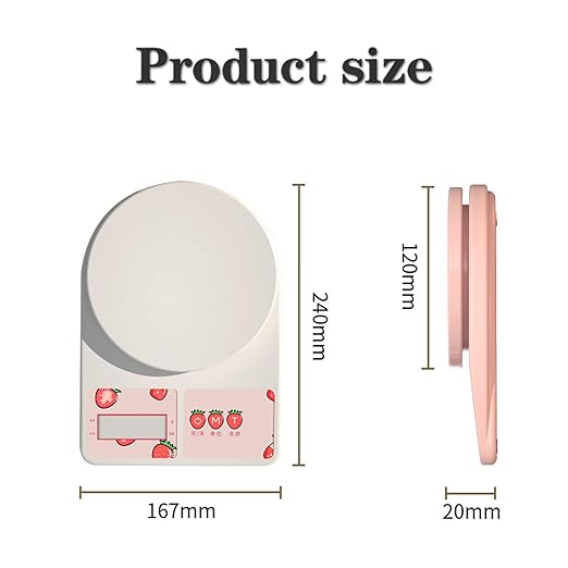 High Accuracy Digital Food Scale with Tare Function – Ideal for Kitchen, Coffee, Baking, and Food Prep – Measures in Grams and Ounces with Easy Unit Conversion (White, 3kg)