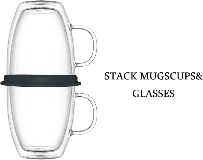 Coffee Mug Organizers and Storage (6Pack), Adjustable Mug Organizer for Kitchen Cabinet Shelf, Cup Stacker Holder for Tea Cup, Coffee Mug, Glassware, Save Space for Cupboard