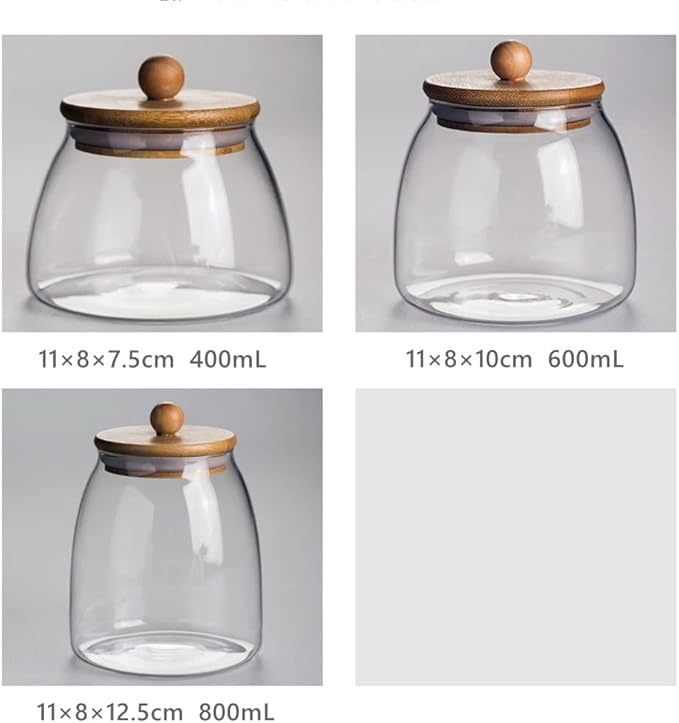 Glass Storage Jar with Lid Glass Container Apothecary Jar 27OZ/ 800mL(G-L)
