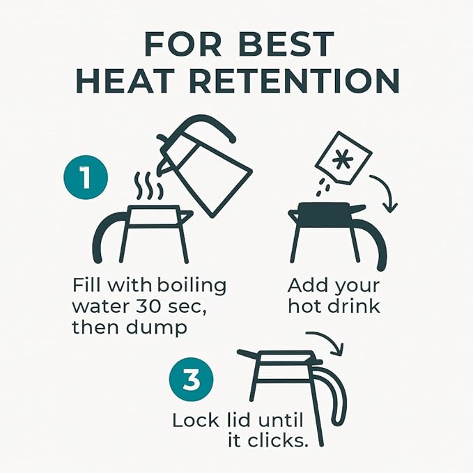 Cresimo Thermal Coffee Carafe 68oz / 2L - 12 Hours Hot Beverage Dispenser, Insulated Stainless Steel Carafe for Liquids, Coffee Carafes For Keeping Hot Water Dispenser for Parties - Large Tea Flask