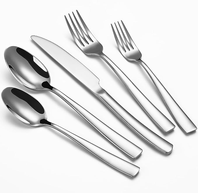 8-Piece Spoons Set, 7 Inch Stainless Steel Teaspoon, Tablespoon, Silverware Spoons for Home,Kitchen or Restaurant, Dishwasher Safe