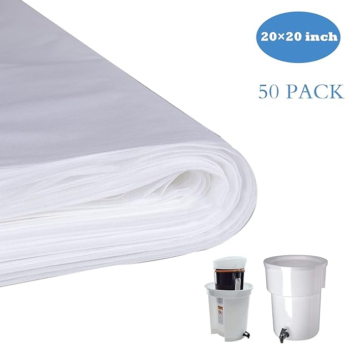100 Pack Cold Brew Coffee Filters, 20" X 20" Commercial Cold Brew Bags, Brew Up To 5 LBS Coffee, Filter Bag, 5 Gallon Coffee Filter