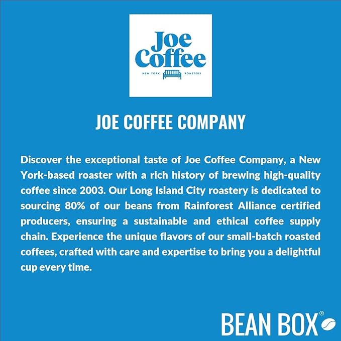 Bean Box New York Coffee Sampler, 2-Pack - Roasted by Joe Company, Gourmet Arabica Coffee, Variety Pack - Freshly Ground