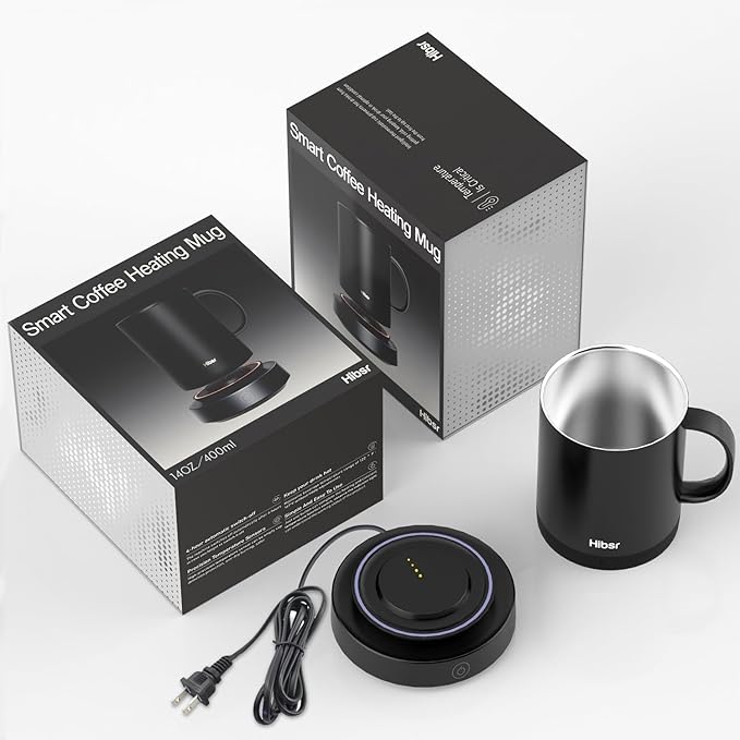 Coffee Mug Warmer Set: Smart Electric Warmer with Auto Shut-Off & Faster Direct-Contact Heating Up to 149°F - Gifts for Men Women