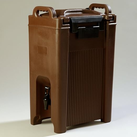 Carlisle FoodService Products 5-Gallon Insulated Beverage Dispenser, Cateraide, Food-Grade with Handles, Rugged PE Shell with PU Insulation for Coffee, Tea and Hot or Cold Drinks, Brown - Made in USA