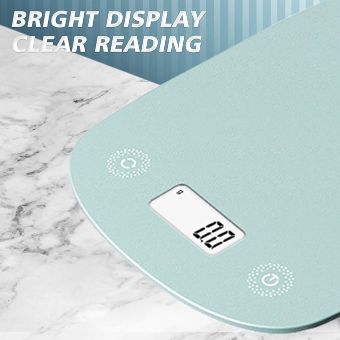 Digital Food Scale 11lb/0.1oz, Digital Kitchen Scale Weight in Grams & Oz, Cook Scale for Baking and Meal Prep, 6 Units with Tare Function, LCD Display (Green)