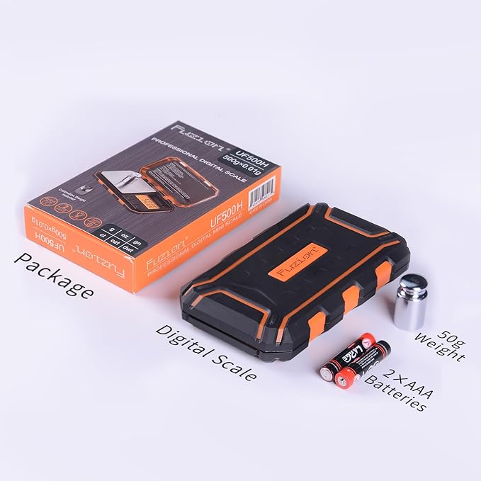 Fuzion Digital Pocket Scale, 500g x 0.01g Gram Scale, Mini Scale 6 Units Jewelry Scale with LCD Display, Tare Function for Food, Jewelry, Coin, Coffee