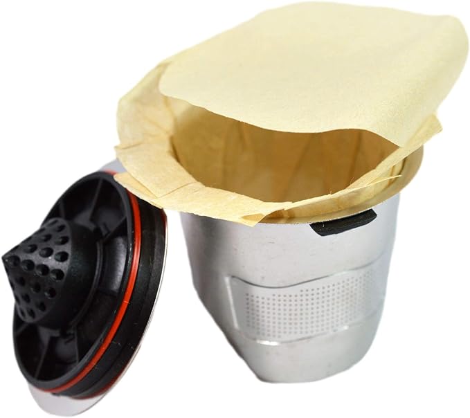 canFly Unbleached Paper Filter with Lid compatible with Keurig k-cup single cup coffer filters compatible with Keurig, Ekobrew, EZ-Cup and other Reusable Coffee Filters (Unbleached 300)