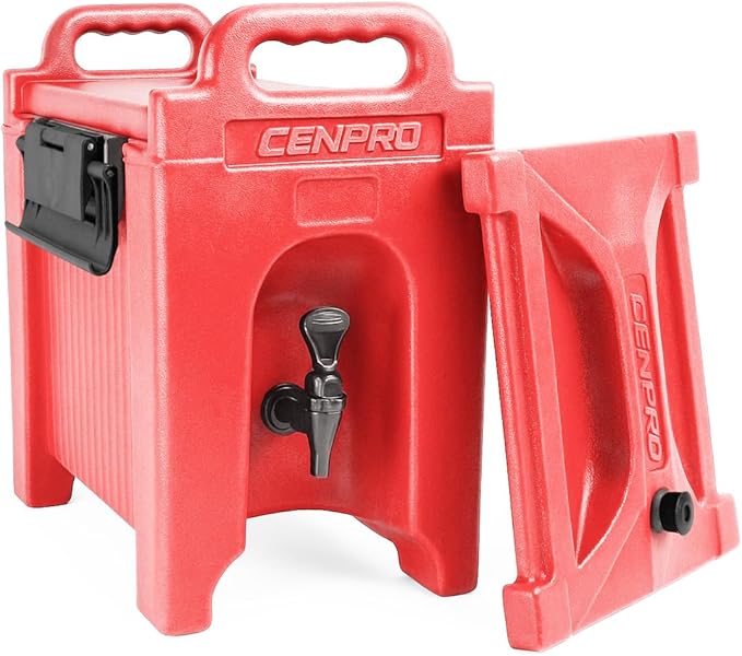 Commercial Beverage Dispenser 2.5 Gallon Insulated Hot and Cold Beverage Dispenser/Server, NSF, Red (29A-185)