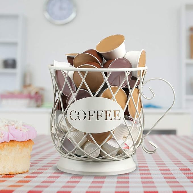 TreeLen White Medium Coffee Pod Capsule Storage Holder for 35 K Cups Capacity K Cup Holder K Cup Organizer