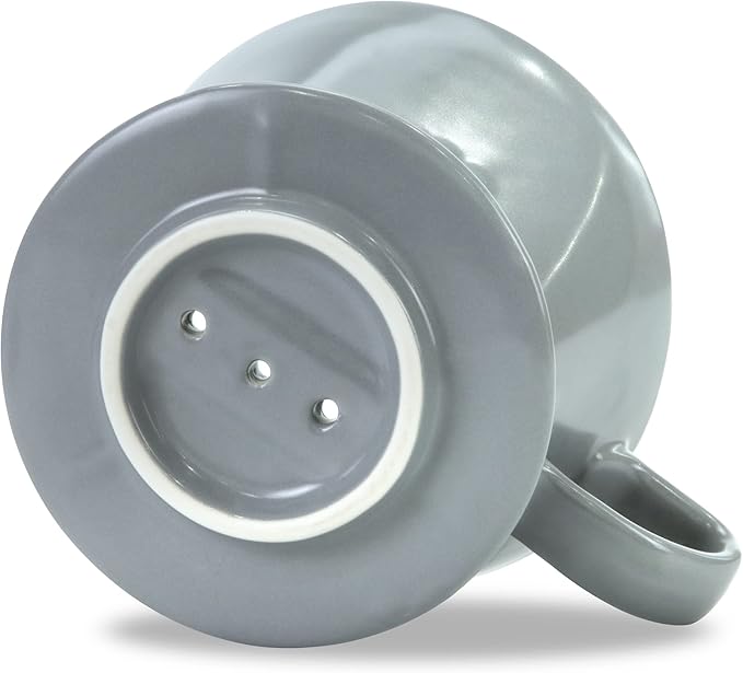 Pour Over Ceramic - Coffee Dripper Ceramic Coffee Maker with 3 Holes Flat Bottom, Porcelain Slow Filter Cone for Travel, Camping, Office, Home, Coffee Maker Brew…