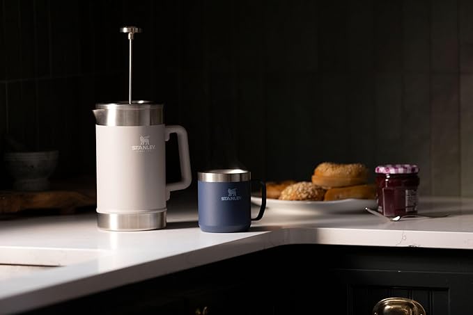 Stanley Stay-Hot Camp Mug 12 oz & 24 oz | Press Fit Drink Through Lid | Cup for Coffee, Tea and Drinks | Insulated Stainless Steel Coffee Mug | BPA-Free