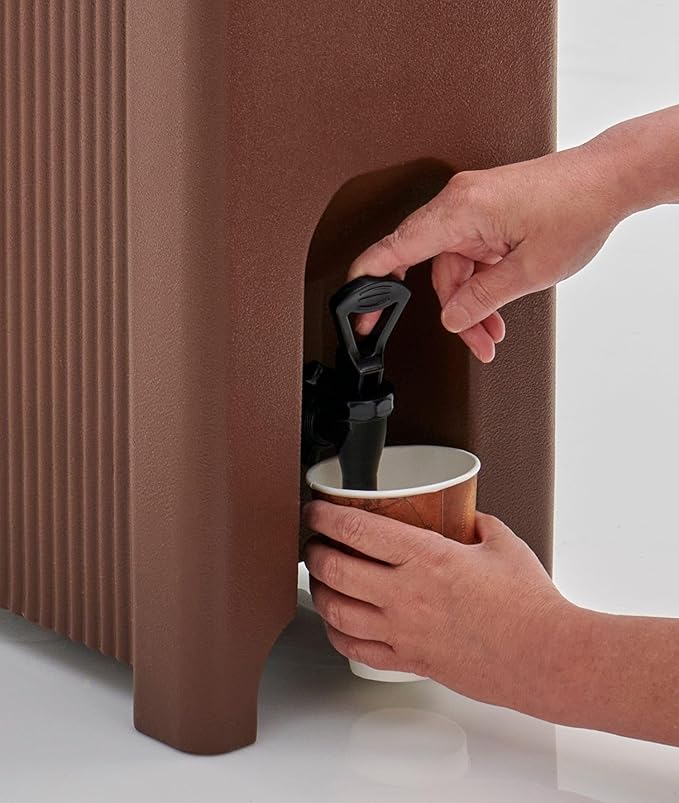 Commercial Beverage Dispenser 5-Gallon Insulated Hot and Cold Beverage Dispenser/Server, NSF, Brown (29A-155)
