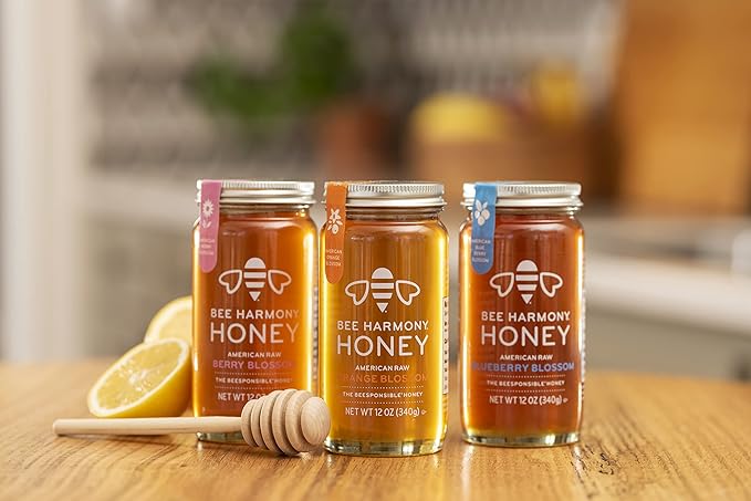 Bee Harmony American Raw Orange Blossom Honey, 12 Ounce