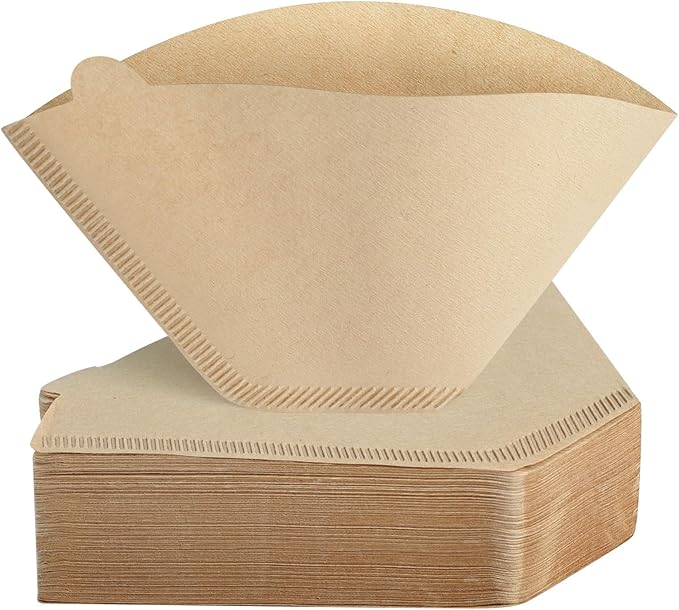 Coffee Filters 200 Count, Size 02 Cone Filters 2-6 Cup, Unbleached Disposable Natural Paper Filters, 02 Cone Filters For Pour Over and Drip Coffee Maker