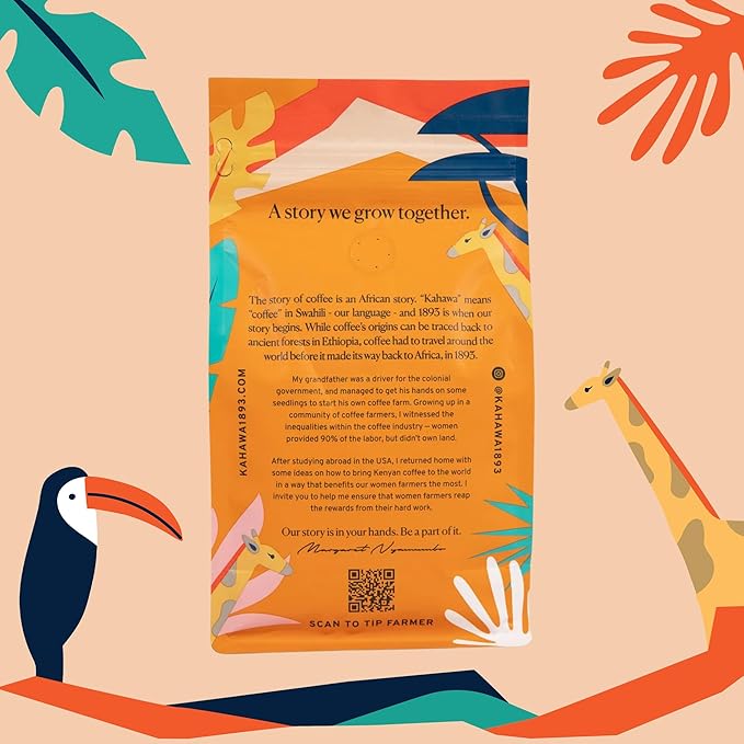 Kahawa 1893 Whole Bean Coffee Combo Pack Safari & Serengeti Blend (12 Oz x 2) - As Seen on Shark Tank, High Antioxidants, Naturally Sweet, Organically Grown, Ethically & Sustainably Sourced