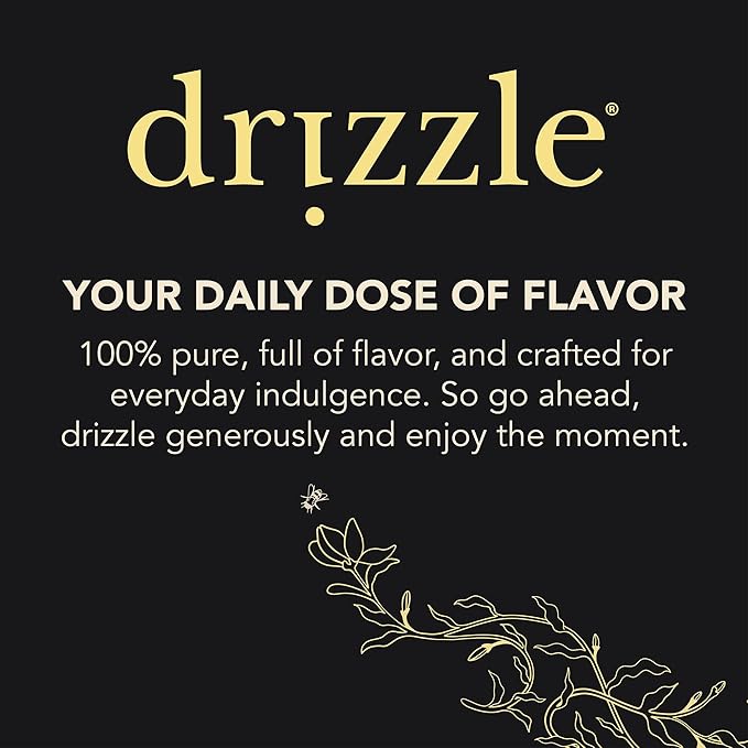 Drizzle Cinnamon Spiced Raw Honey - All Natural Pure Raw Honey with Organic Cinnamon, Unfiltered & Unheated, Use in Tea & Coffee, Sugar Substitute, Certified Kosher - 13.2 oz Jar (375 g)