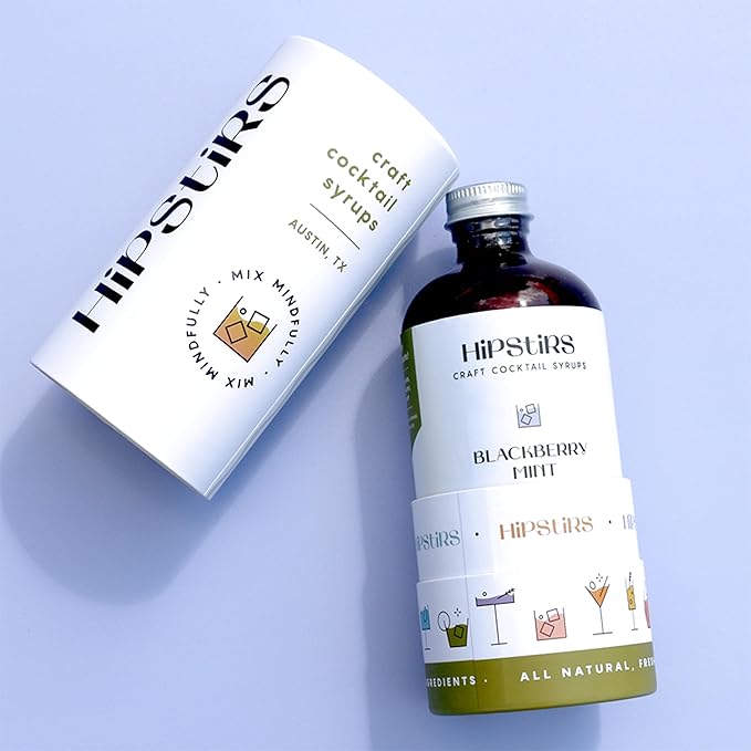 HipStirs Blackberry Mint Syrup for Cocktails - Real Ingredients Make our Blackberry Syrup for Drinks Perfect for a Sangria Mix (8 Fl Oz)