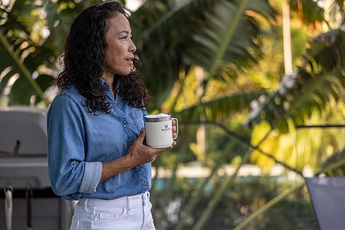 Stanley Stay-Hot Camp Mug 12 oz & 24 oz | Press Fit Drink Through Lid | Cup for Coffee, Tea and Drinks | Insulated Stainless Steel Coffee Mug | BPA-Free