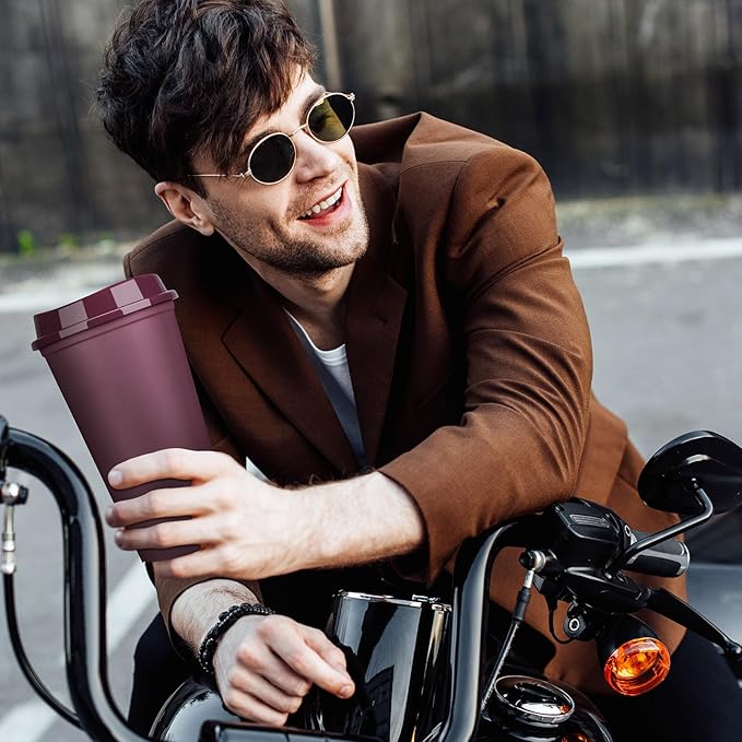 Domensi 15 Pack Reusable Coffee Cups with Lids 16 oz Disposable Travel Cups Bulk Plastic to Go Coffee Tumblers for DIY Hot Cold Drink Party Favors Coworker, Microwaveable (Colorful)