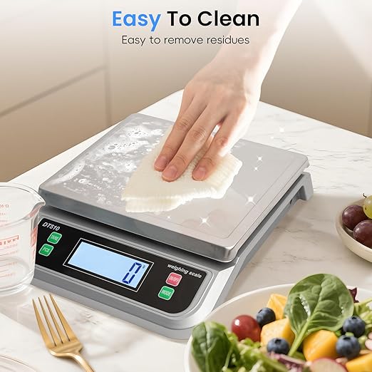 Large Kitchen Scale 40kg Food Scales for Kitchen with Tare and Pcs Funtion 88lbs Stainless Stee Tray Baking Scale for Cooking with Adapter, 6 Units(Silver, 40kg)