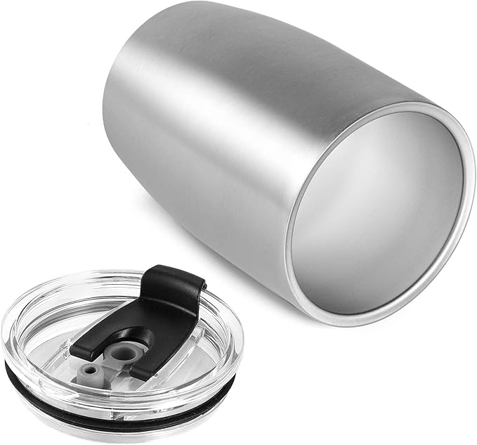 VEGOND Stainless Steel 12 oz Tumblers bulk Vacuum Insulated Double Wall Travel Tumbler with Lid and Straw Reusable Tumbler, Stainless 6 pack