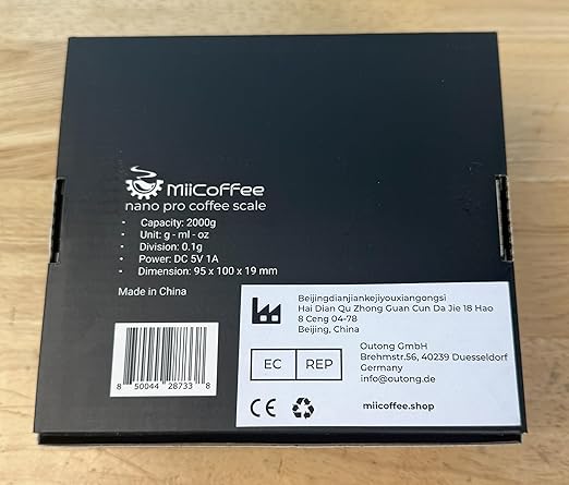 MiiCoffee Nano Pro Coffee Scale with Timer, Espresso Scale with Auto Tare, Aluminum Body, Touch Sensor and Silicone Cover (Black)