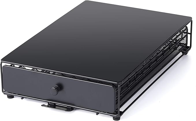 Nifty Vertuoline Rolling Coffee Pod Drawer – Satin Black Finish, 40 Pod Capsule Holder, Compact Under Coffee Pot Storage, Office or Home Kitchen Counter Organizer