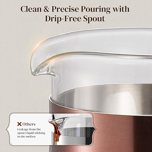 Veken French Press Coffee Maker 21oz 0.6 L, Heat Resistant Thickened Borosilicate Glass,Stainless Steel Brewer,Single Serve Small Pot, Cold Brew Cafetera Teapot for Kitchen Travel Camping, Copper