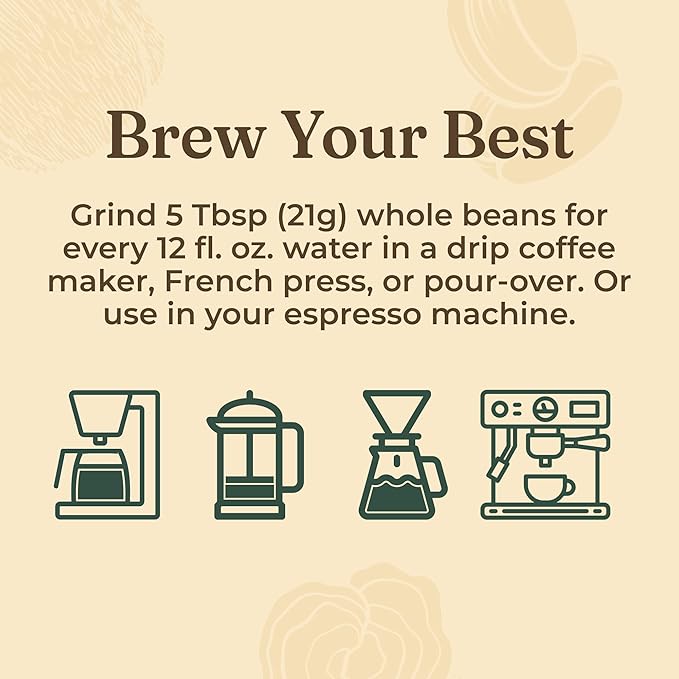 Four Sigmatic Dark Roast Organic Whole Bean Coffee | Whole Beans Coated with Lion's Mane, Chaga Mushrooms | Nootropic Mushroom Coffee for Enhanced Brain Function & Immune Support | 12oz