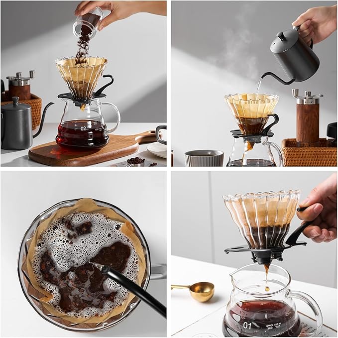 V60 Coffee Filters Size 02 - Disposable Natural Brown Paper Filters for 1-4 Cups - Compatible with Hario V60, Pour Over & Drip Coffee Makers (Natural Unbleached, 02 V60-100 Count)