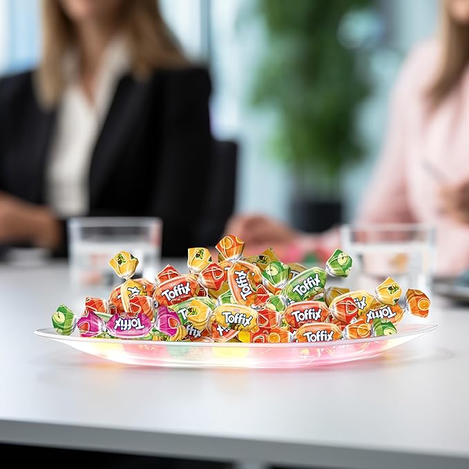 Toffix, Fruit Chews, Center-Filled Soft Fruit Chews Candy Individually Wrapped Snacks, Orange, Strawberry, Pineapple, Watermelon & Apple, Fruity Flavored Chewy Candies, 2.2 Pound Bulk Bag, Pack of 3