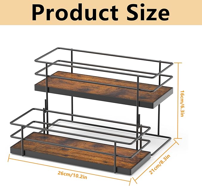 Alyoen Coffee Syrup Rack Organizer, Syrup Holder Stand for Coffee Bar, 6 Bottles Small Coffee Bar Organizer Shelf, Coffee Station Organizer for Countertop Wine, Liquor