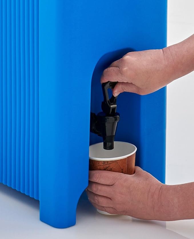 Commercial Beverage Dispenser 5-Gallon Insulated Hot and Cold Beverage Dispenser/Server, NSF, Blue (29A-154)