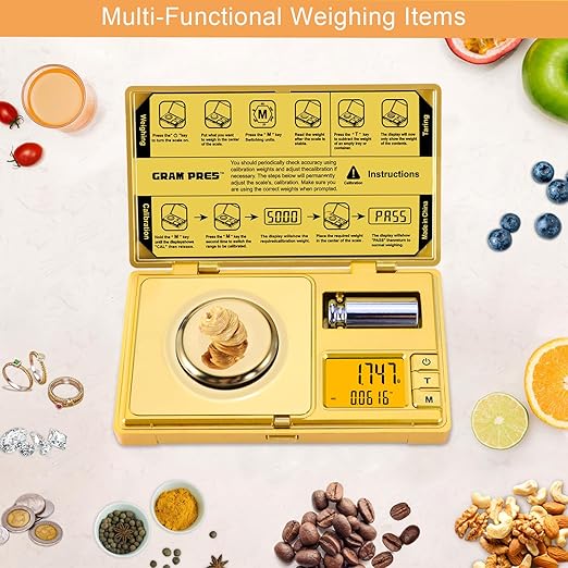High Precision Milligram Scale,50g/0.001g Digital Mini Pocket Gram Scale,Mg Scale for Weighing Powders,Jewelry, Medicine, Gem, Reloading,Gold Scale with Cal Weight, Tweezer and Tray