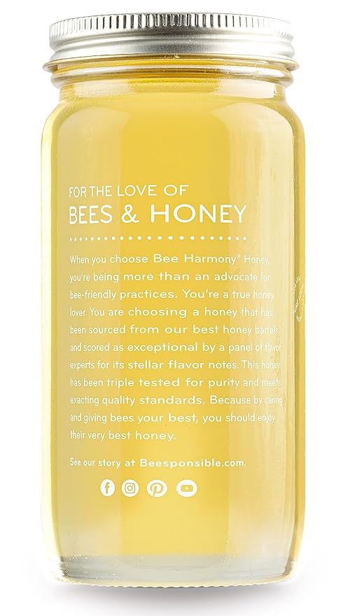Bee Harmony Hungarian Raw Acacia Honey, 12 Ounce