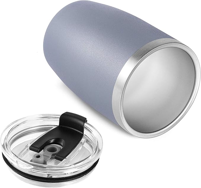VEGOND Stainless Steel 12 oz Tumblers bulk Vacuum Insulated Double Wall Travel Tumbler with Lid and Straw Reusable Tumbler,Grey 12 pack