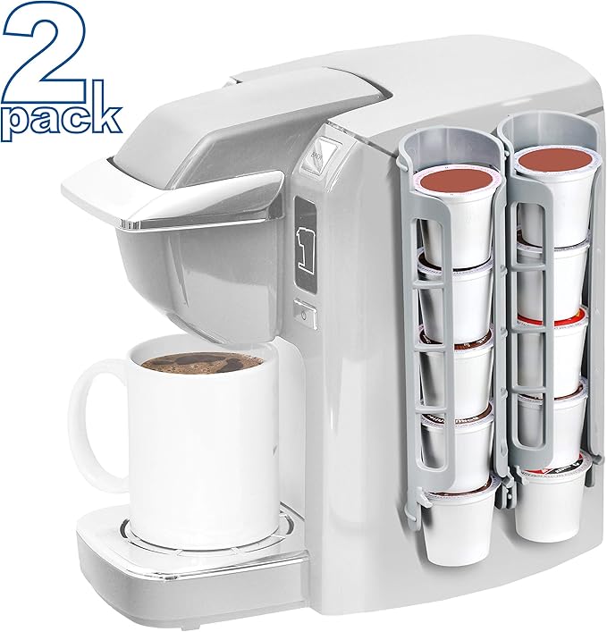 STORAGENIE Coffee Pod Holder Side Mount K Cup Pods Dispenser compatible with Keurig Coffee Makers, Perfect for Small Counters