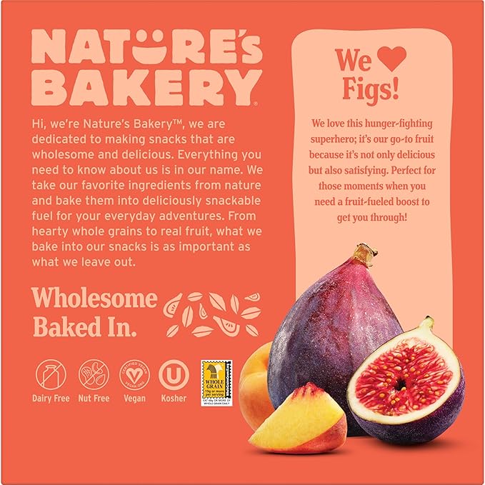 Nature's Bakery Whole Wheat Fig Bars, Peach Apricot, Vegan Snacks, Non-GMO (6 Count of 2 Ounce Bars), 12 Ounce