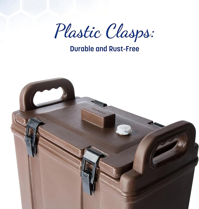 Carlisle FoodService Products Cateraide Insulated Beverage Dispenser with Handles for Catering, Events, Kitchens, and Restaurants, Plastic, 5 Gallons, Brown