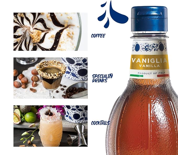 Fabbri Flavoring Syrup, Vanilla, Made in Italy, 33.8 Ounce (1 Liter)