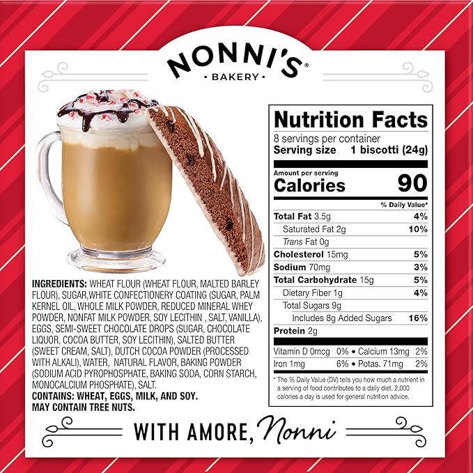 Nonni's Holiday Italian Biscotti Cookies - 3 Boxes Christmas Cookies - Dark Chocolate Peppermint Cookies, Gingerbread Cookies & Pumpkin Cookies - Biscotti Individually Wrapped Cookies - 6.88 oz