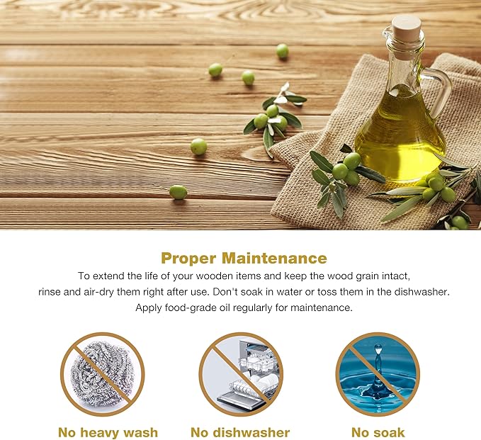 WONDERFUL 100% Natural Olive Wood Long Handle Spoons for Coffee, Tea, Milkshake Kitchen Stirring, Cocktail Stirrer; Mixing Honey Spoon, Chef Tasting Spoons(color box)