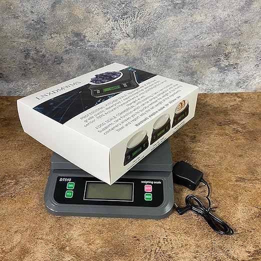 66LB 30kg Large Digital Kitchen Scale Food Scale for Baking Cooking Bread Meat Scales with Tare and Prep Counting LCD Display with Adapter, 6 Unit (Grey, 30kg)