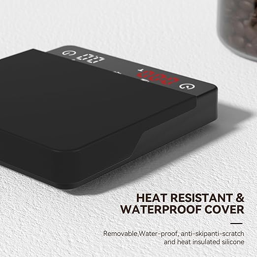 Coffee Scale with Timer, 0.1g High Precision Kitchen Scale, Drip Espresso Scale with Auto Tare, Touch Sensor and Silicone Cover - 4.4 lbs/2 kg